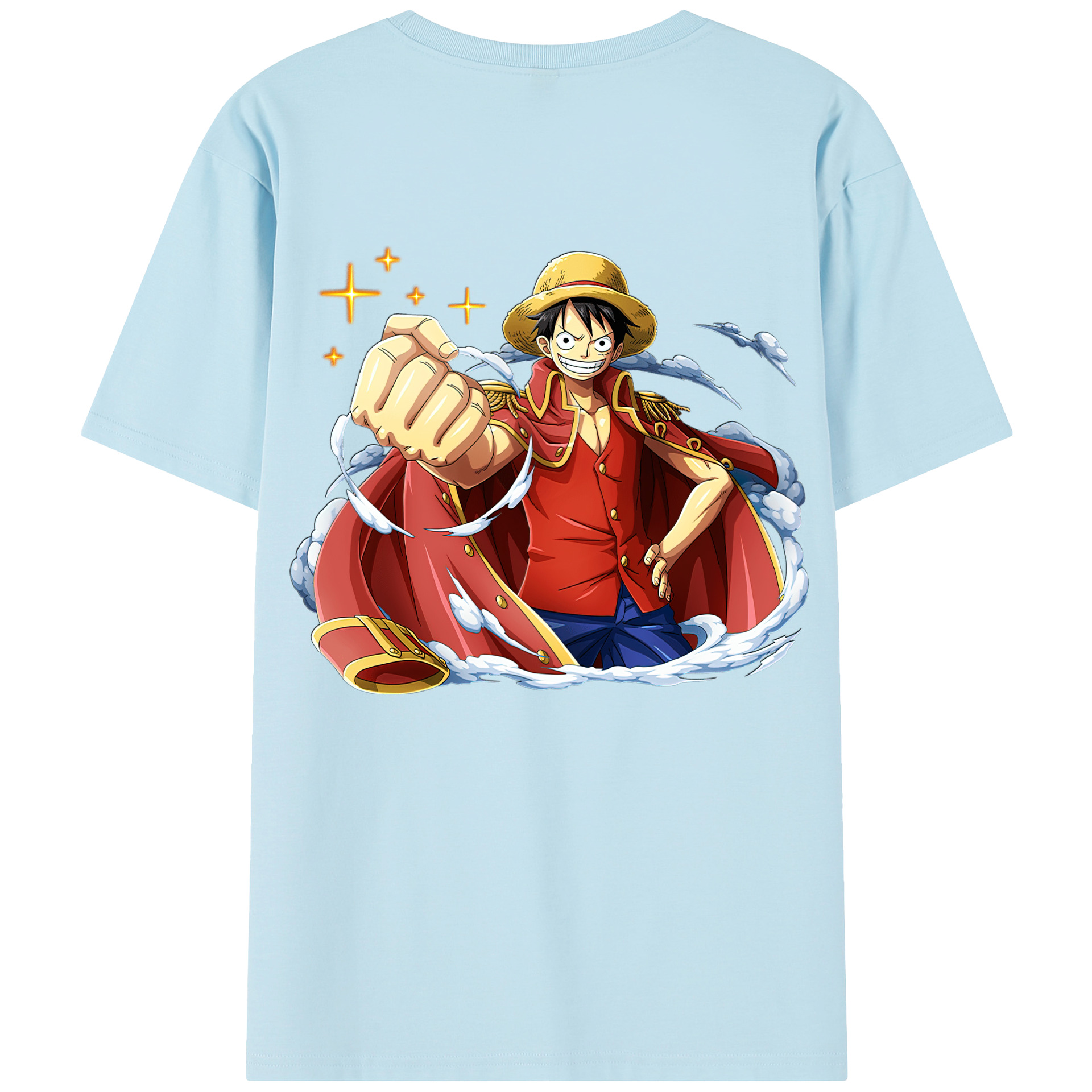 ワンピース モンキー・D・ルフィ ONE PIECE Monkey D. Luffy 綿100％半袖Tシャツ（背面プリント）